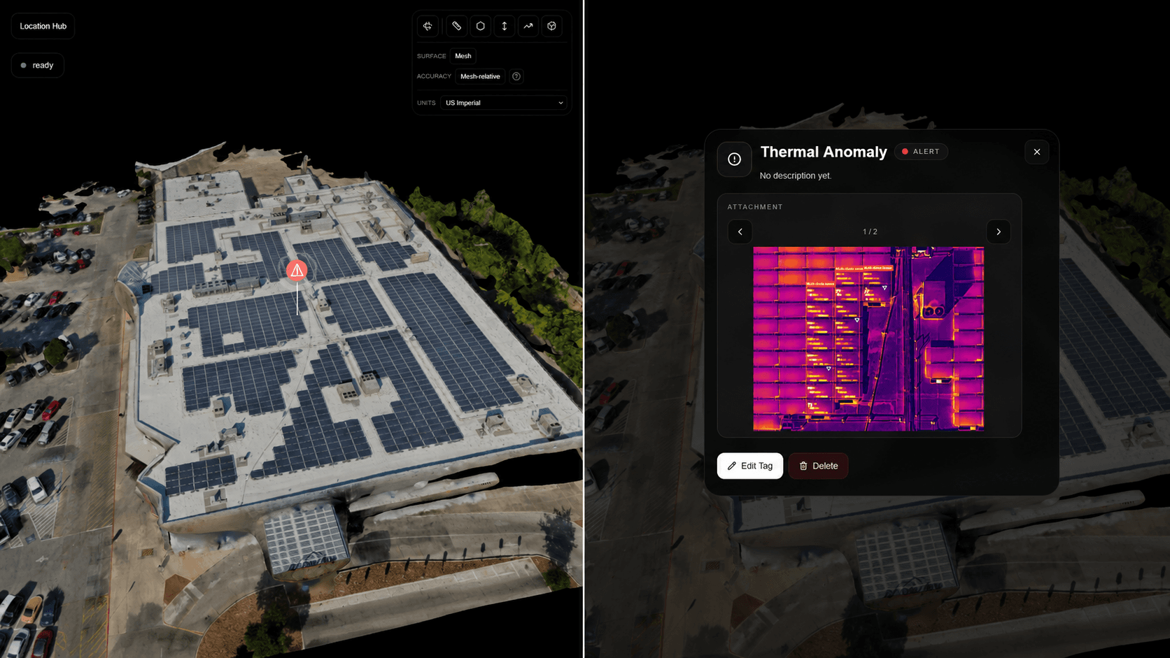 Annotation callouts on drone imagery for inspection and project review